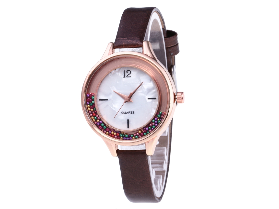 Relógio De Pulso Feminino De Quartzo Com Pulseira De Aço Estilo Leisure (rutenio)