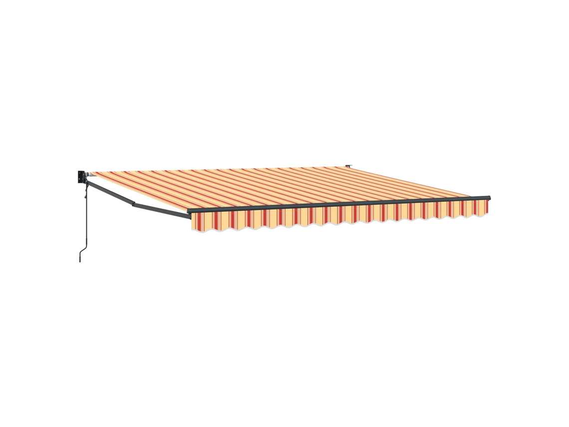 Toldo Retráctil Automático Beige Y Rojo Vidaxl Beige Poliéster