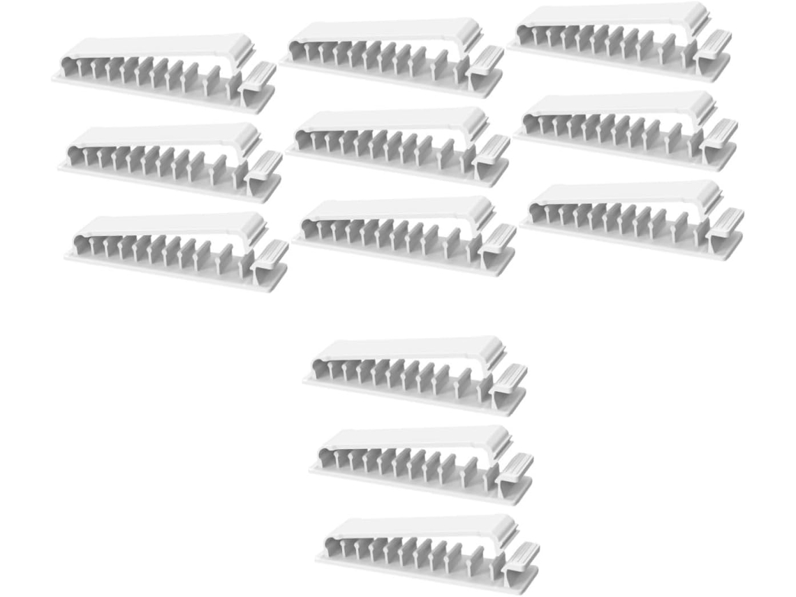 Juego De 4 Organizadores De Cables Adhesivos Con 10 Orificios Para Oficina (3 Piezas)
