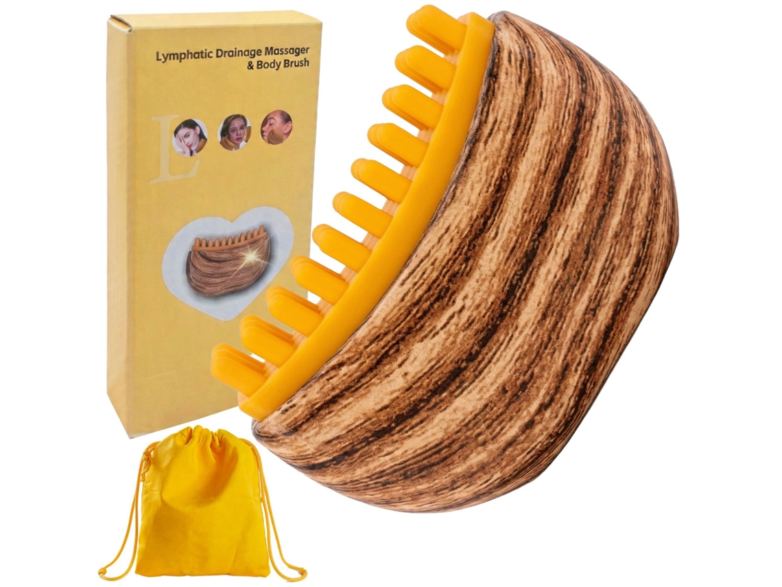 Cepillo Linfático Para Contorno Facial, Ideal Para Lifting Facial Y Tratamiento De La Piel (veta De Madera Oscura) Czhhmart
