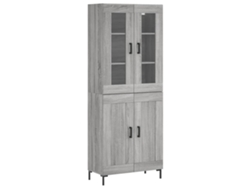 Armario alto de 69,5 x 34 x 180 cm en madera gris Sonoma. EXCLUSIVO DE MAISON.