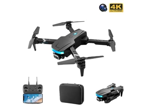 Mini dron de control inalámbrico plegable con cámara dual (batería 3 - Duración de la batería: 10 min - Negro) YIZHOOD