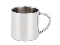 MEOIRUERY Taza de café con asa, diseño elegante, irrompible, para uso diario, de acero inoxidable de doble pared, ideal para camping, portátil, con boca lisa y 
