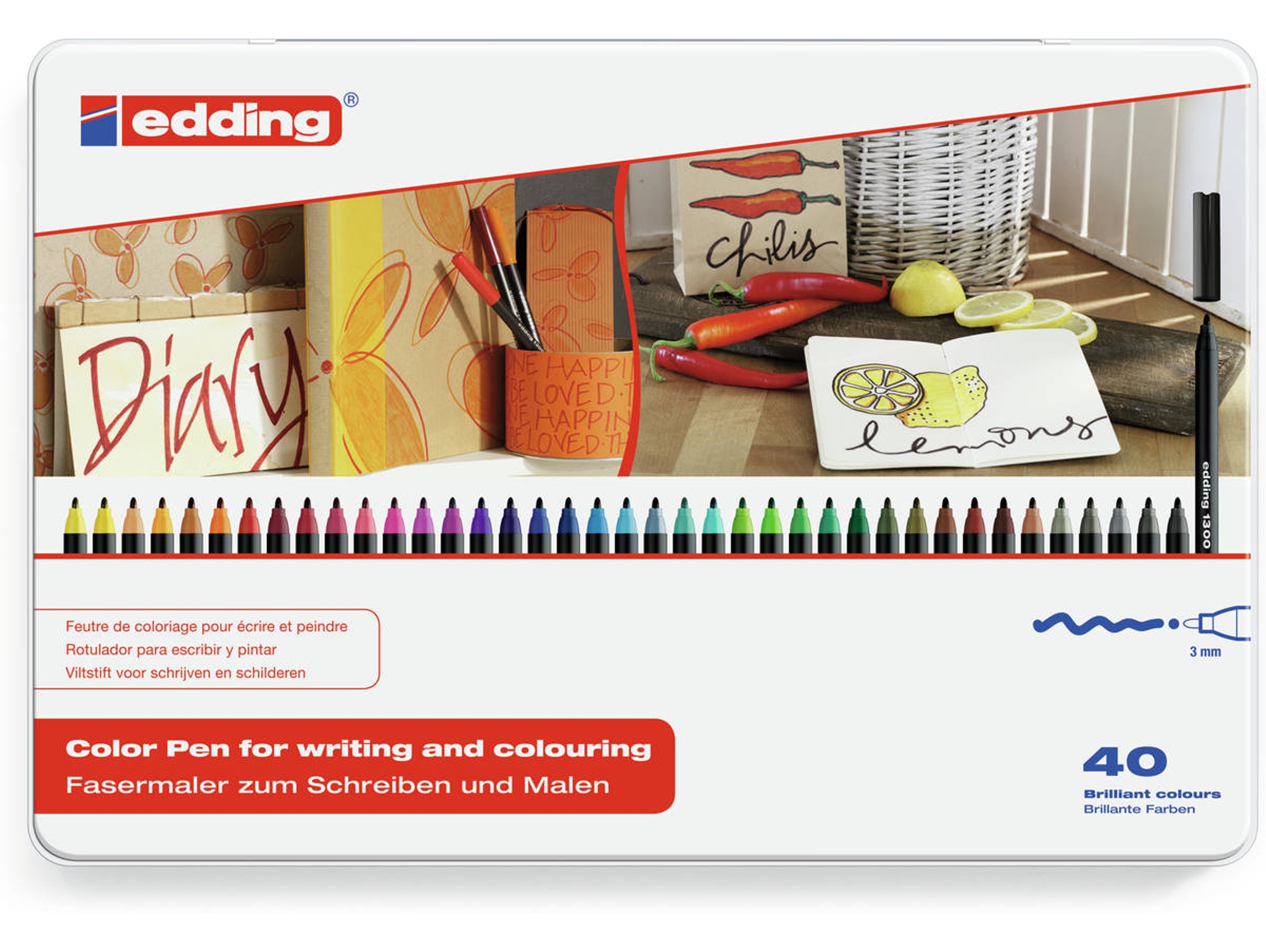 Pack Rotuladores de Punta de Fieltro EDDING 1300 Multicolor