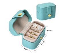 Mini Caja De Joyería De Piel Sintética Para Anillos Y Pendientes (Azul) GERTIZ