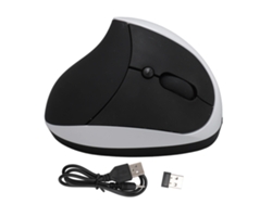 Rato Ergonomico Vertical Sem Fio Recarregavel 3 Dpi Ajustavel 800 1200 1600 Para Direita Branco
