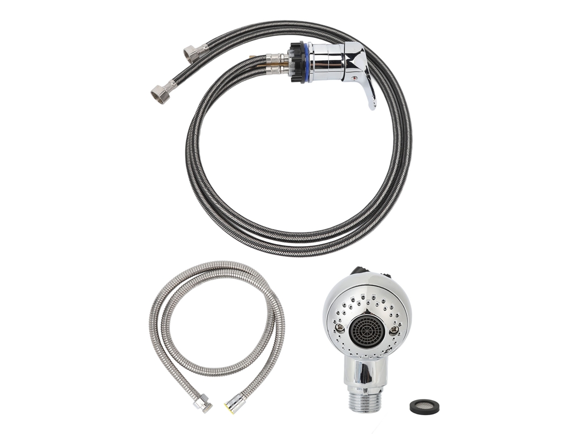 Kit de torneira pulverizadora para shampoo de banheiro 2026 para salão de cabeleireiro com mangueira flexível de 120 cm e tubo de 100 cm, economizando água.