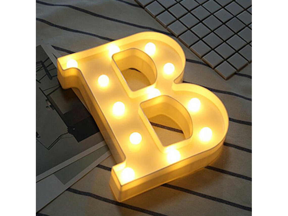 (B) Luces de letra del alfabeto LED Light Light Up Plástico Fiesta de cumpleaños Signo Decoración SLD