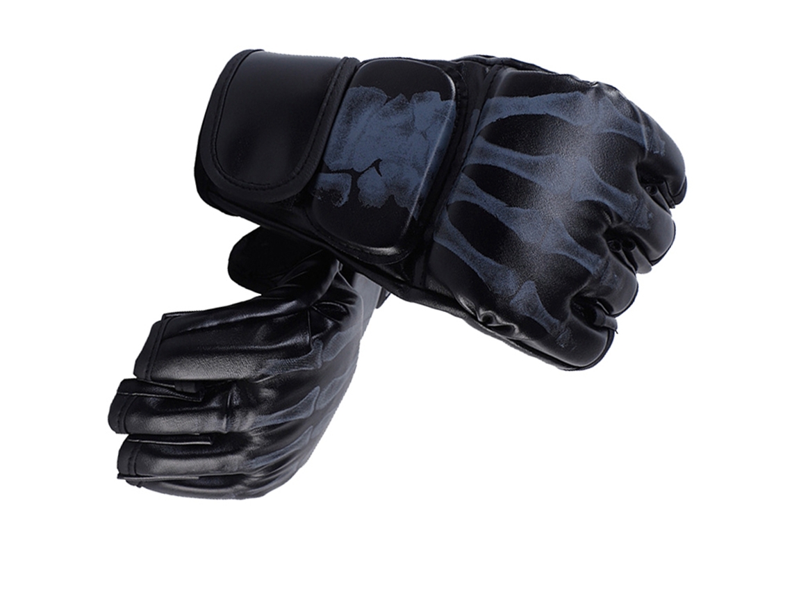 2026rebe-guantes De Boxeo De Media Palma Con Brazalete Ajustable Para Hombre Mujer Estilo Mano Fantasma Negro