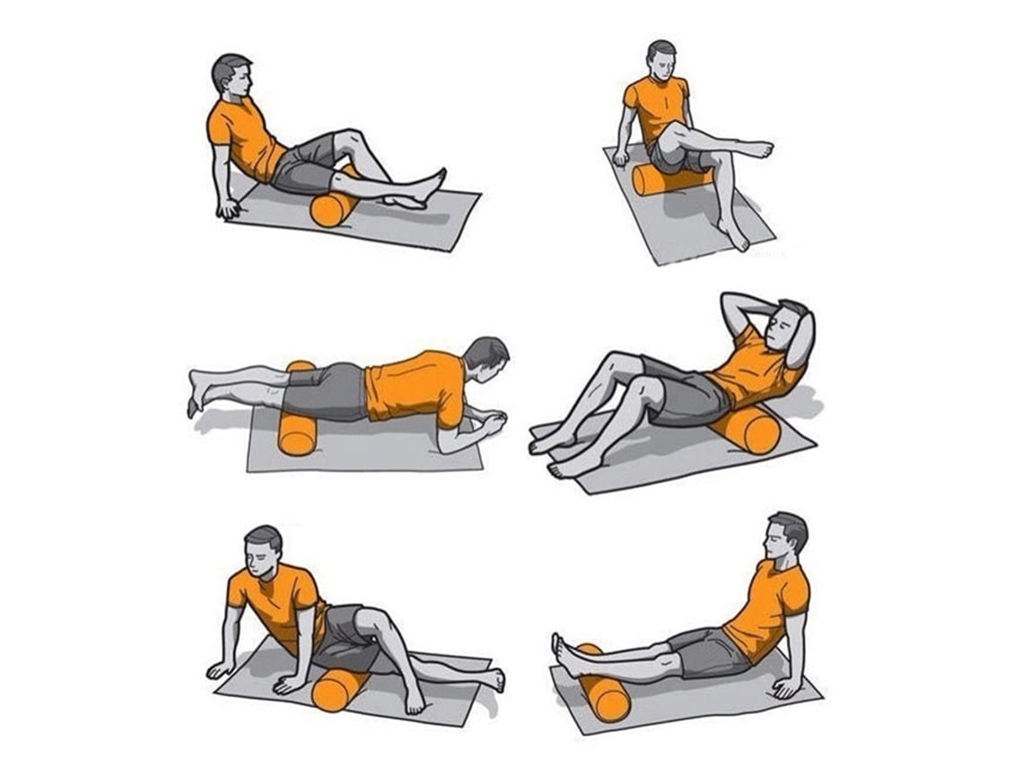 Rolo De Espuma Eva Para Yoga Pilates Musculação 45cm Massagem Relaxamento Fitness