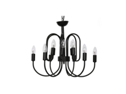 Lampara Techo Metal 12 Brazos Negro 54x54x46cm