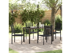 Juego de comedor de jardín de 5 piezas de mimbre de PVC negro Wsd191737 Lovely Home