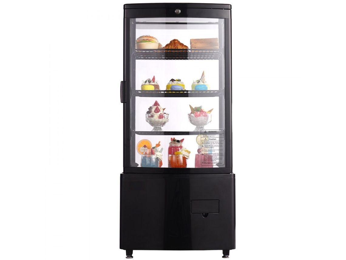 Vitrina refrigerada de 85L con estantes ajustables, doble cristal y control digital Tekmaquinas
