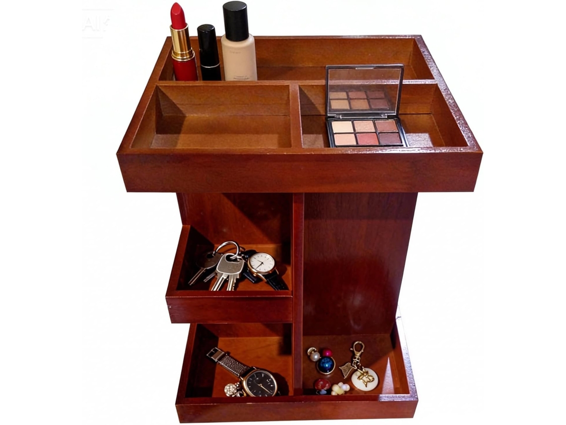 Organizador Giratorio Para Tocador De Perfumes Guardar Cosm Ticos Estante Almacenamiento R Stico Madera Ba O Productos