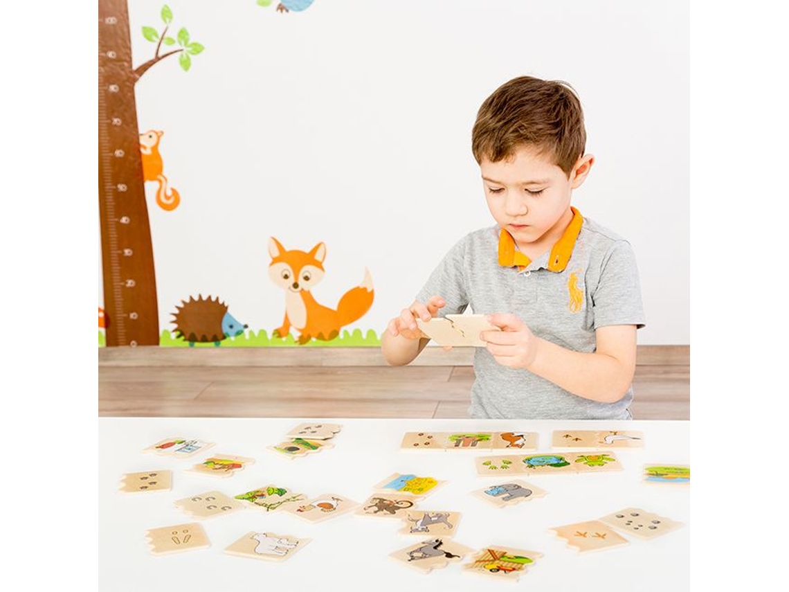 Rompecabezas de madera Beleduch con animales, juego educativo para niños, 30 piezas.