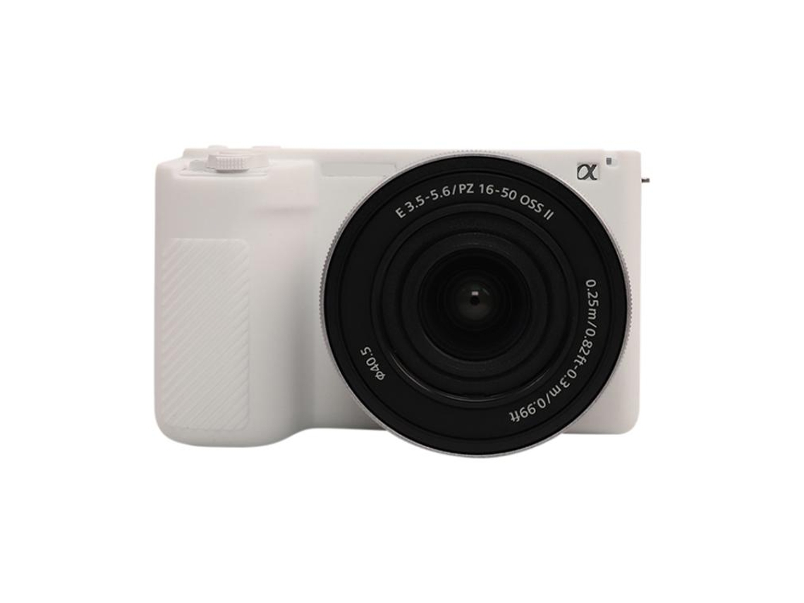 Funda protectora de silicona suave y brillante para Sony ZV E10 II / ZV E10m2, color blanco Zruxe