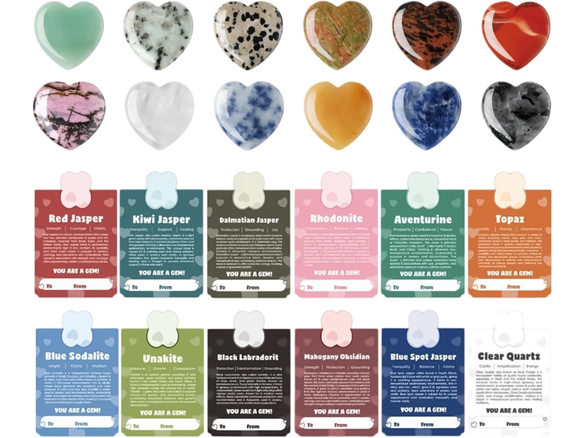 Set De Regalo Rocas - Piedra Portátil Con Tarjeta Felicitación Colección Minerales Y Guijarros Para