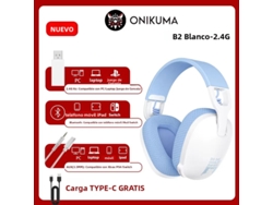 Auriculares Inalámbricos Para Juegos (blancos), Conexión Usb De 2,4 Ghz, Micrófono.