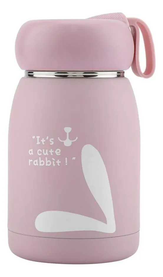Botella de agua de acero inoxidable, taza térmica con diseño de conejo. Vayotoy