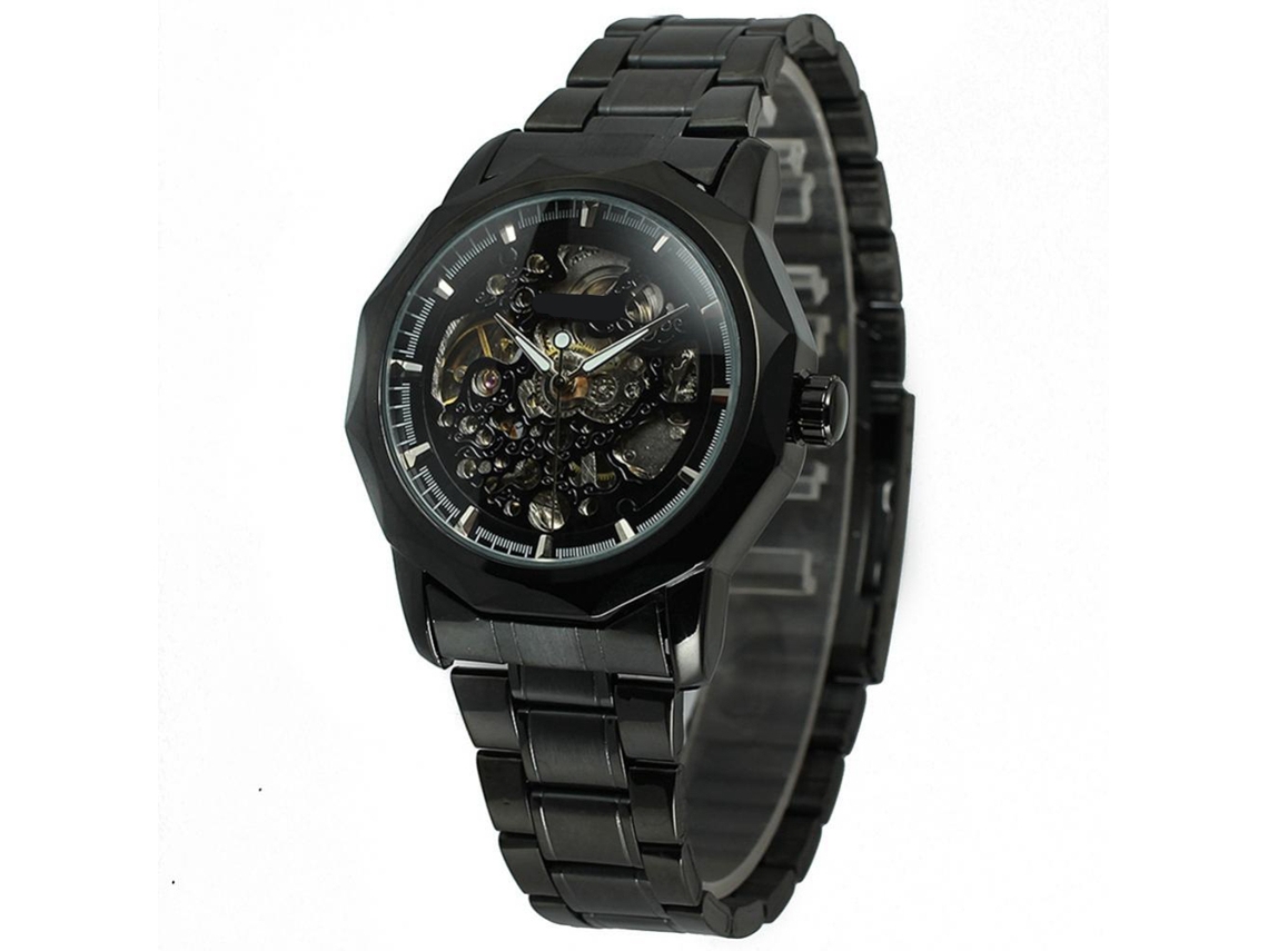 Reloj Mecánico Automático Para Hombre Winner, Resistente Al Agua Hasta 30 M, Negro.