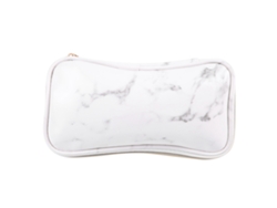 Estuche Organizador De Brochas De Maquillaje De Piel Sintética Con Estampado De Mármol.
