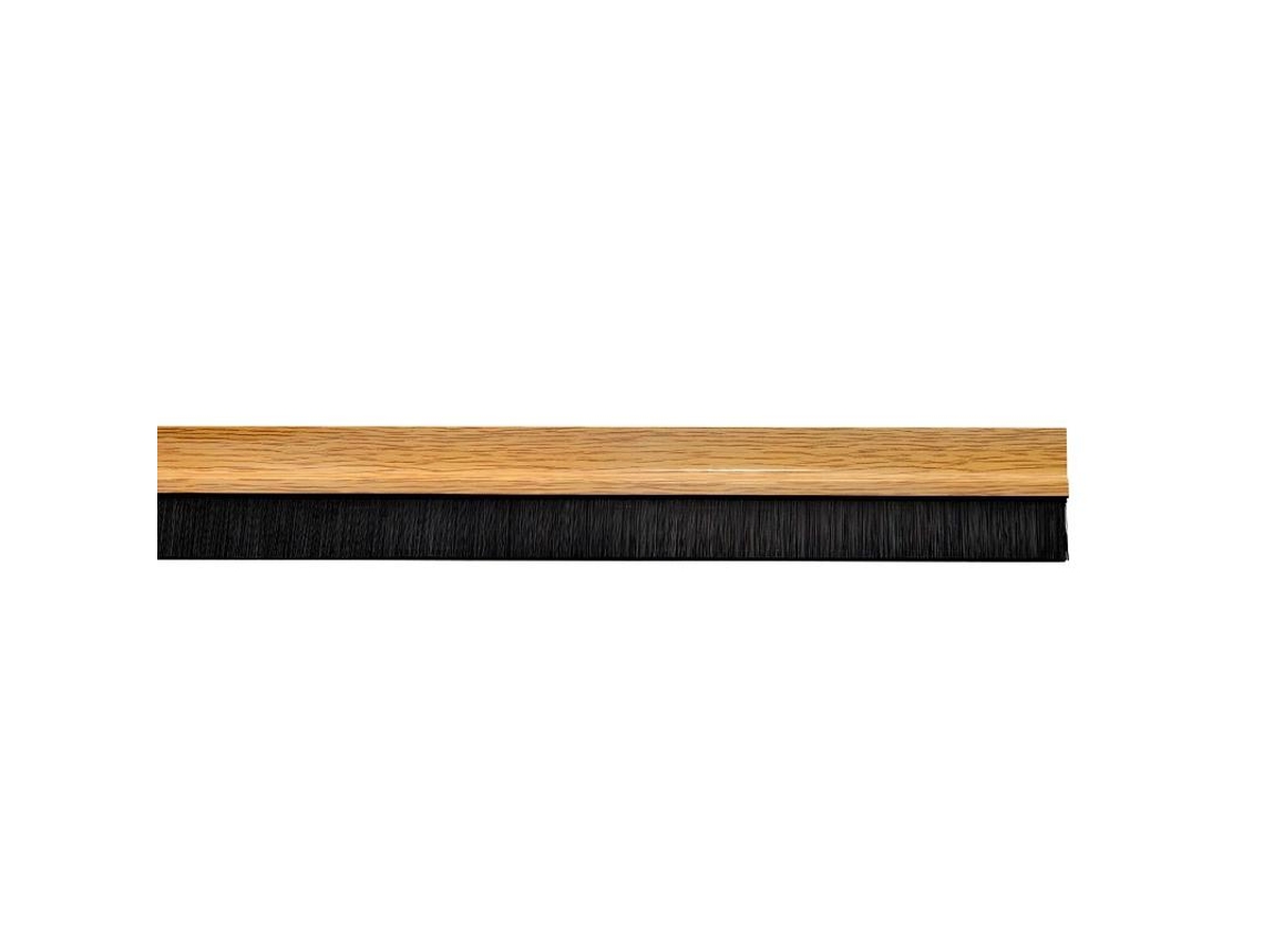 Burlete Puerta Pvc Roble Con Cepillo 1 Metro WOLFPACK LINEA PROFESIONAL