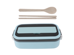 Fiambrera Bento De Acero Inoxidable 304 Apta Para Microondas, Con Compartimentos, Portátil, Azul Cielo, 700 Ml.