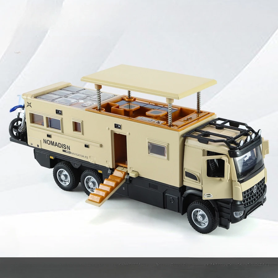 (Amarillo) Escala 1/24 - Modelo de juguete de vehículo recreativo - Aleación fundida a presión - Efectos de sonido y luz