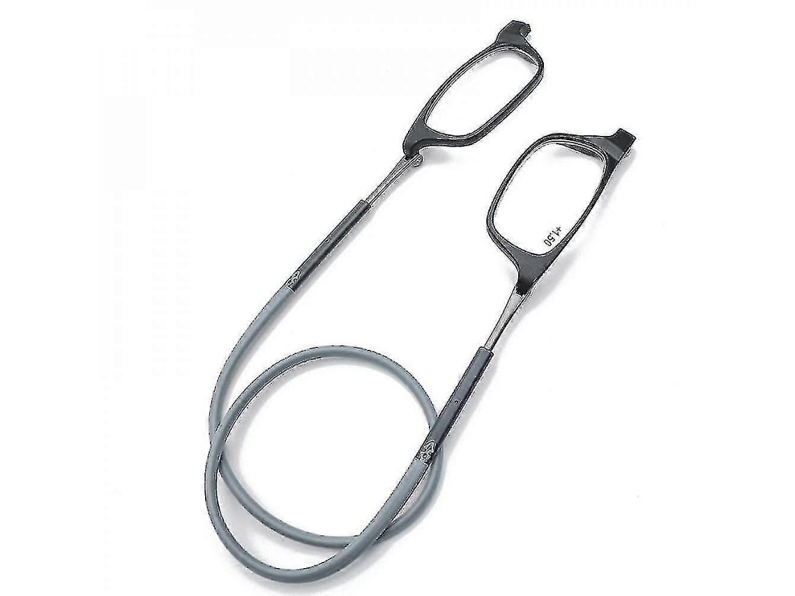 Rebe-gafas De Lectura De Alta Calidad Magnéticas Tr90 Ligeras Colgantes Full Frame Para Hombres Y Mujeres Aumento 1.75 Gris