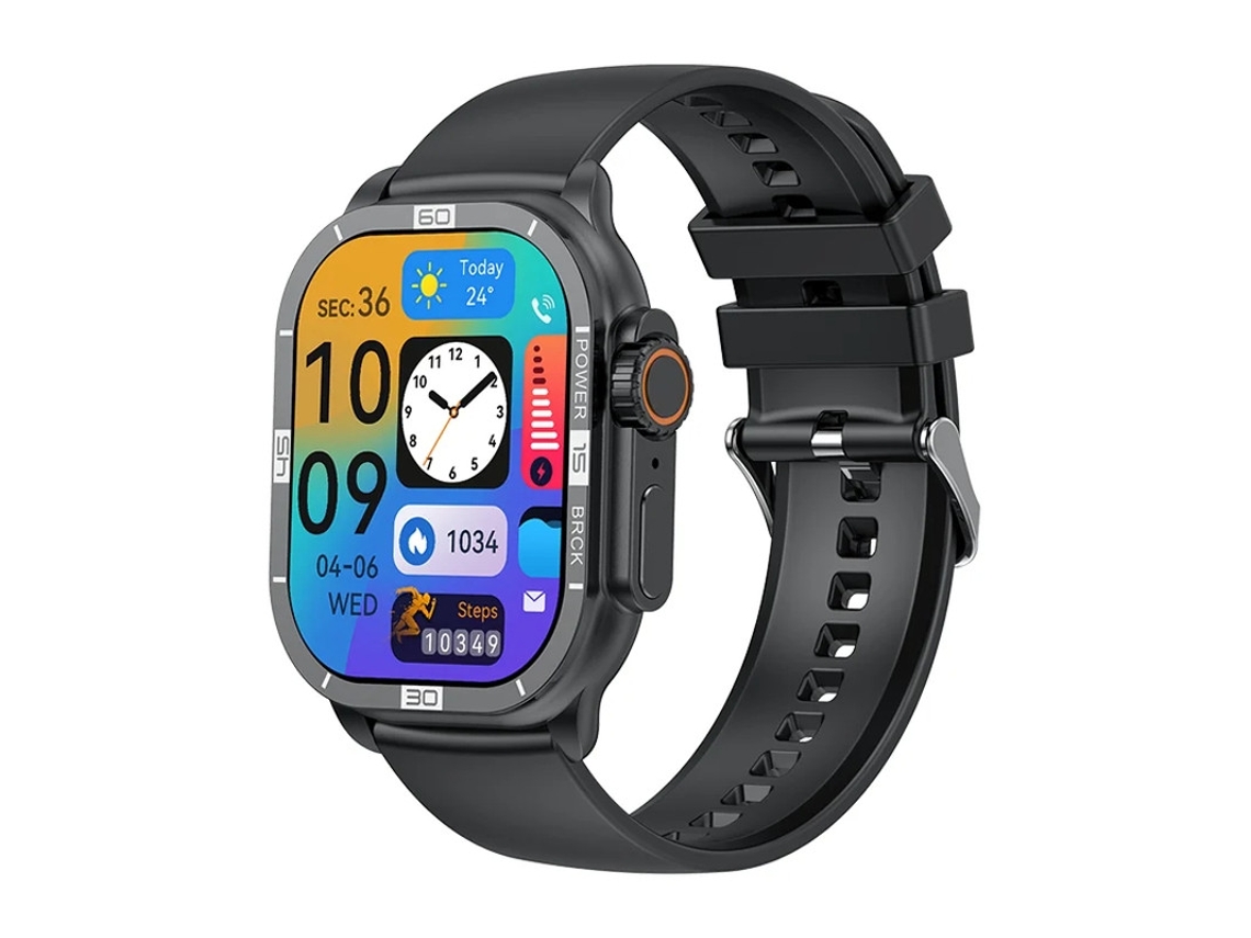 Reloj inteligente con llamadas Bluetooth, monitorización de frecuencia cardíaca, notificaciones push, pantalla siempre activa, contador y seguimiento de pasos, Bestvite