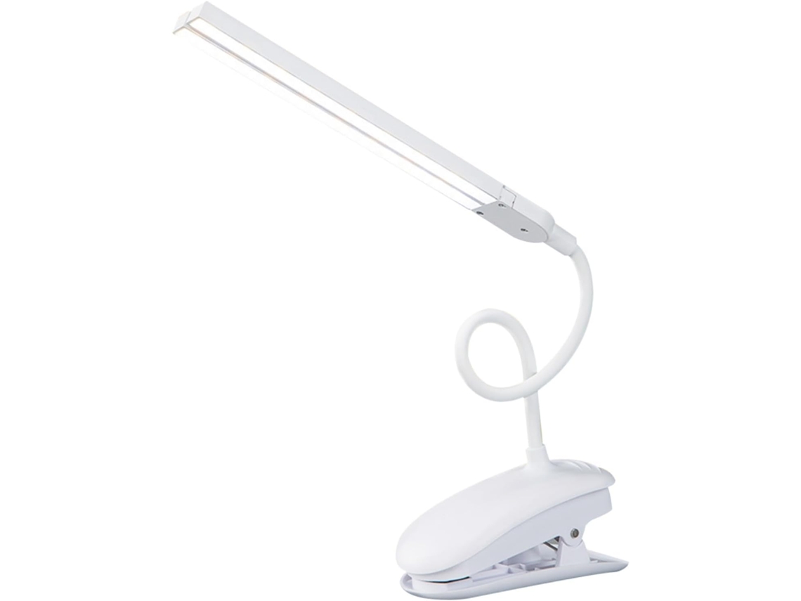 Lámpara De Escritorio Led Recargable De Doble Cabezal De 2000 Mah Con Clip Y Luz De Lectura Táctil.