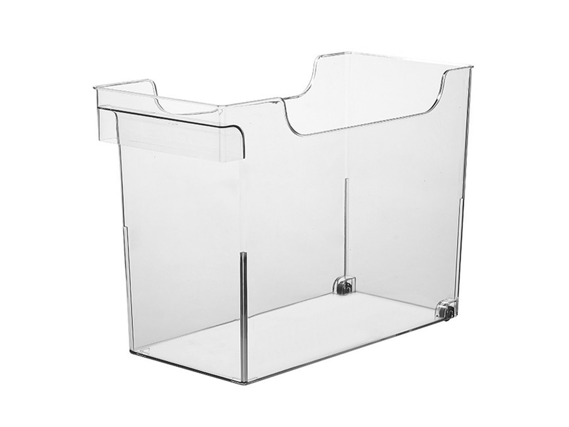 Cajas de almacenamiento transparentes para la cocina, organizador de especias y tapas de ollas.