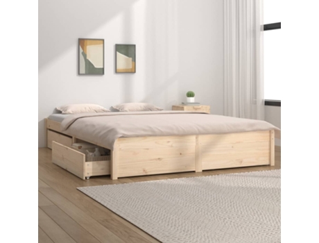vidaXL Estructura de cama con cajones 135x190 cm 4FT6 doble