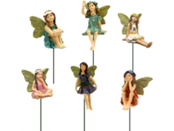 Figuras de jardín pintadas a mano, hadas en miniatura de resina para minijardín, encantadora decoración de jardín al aire libre.