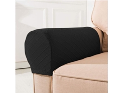 2026-fundas Para Reposabrazos Set De 2 Estiramiento Patrón Diamante Para Sillón Sofá Negro