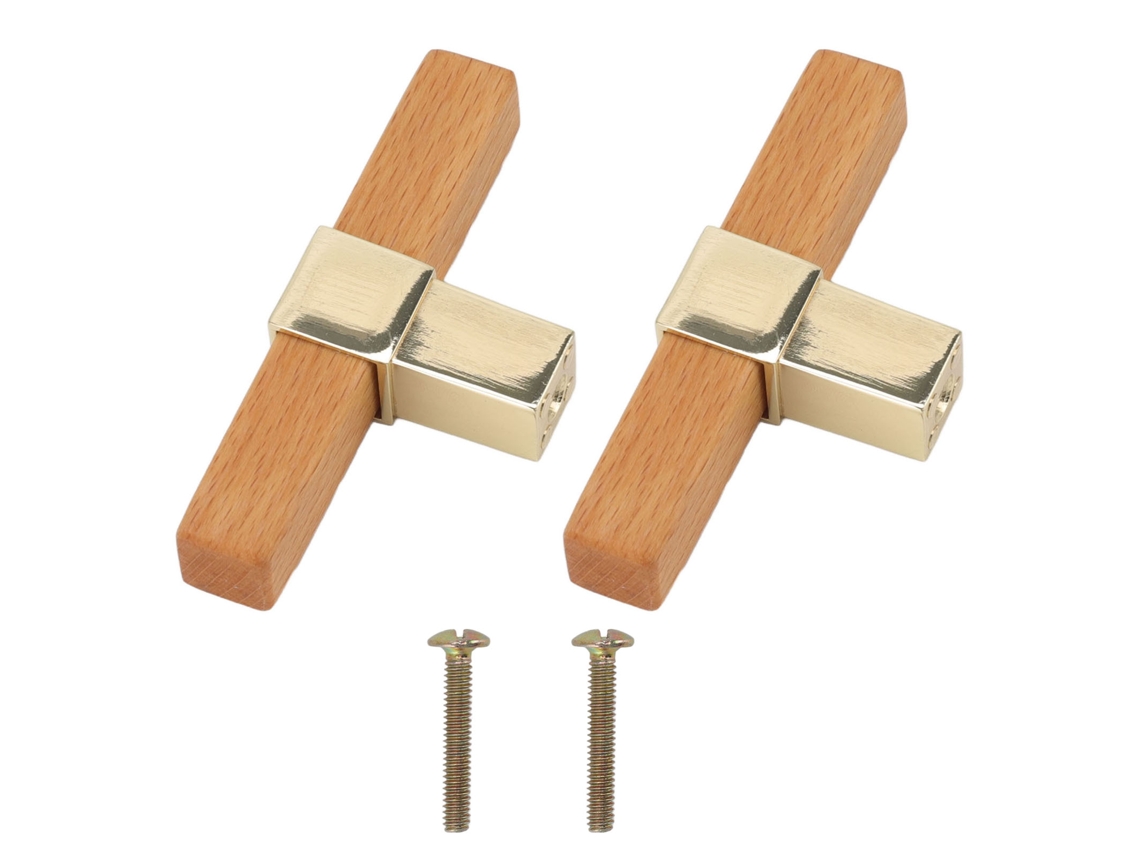 2026 Store-2 Tiradores De Madera Para Armarios Manijas De Puerta De Agujero Único Para Cocina Cajones Alacenas Armarios Dorados