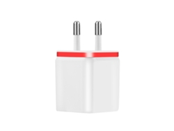 Adaptador De Cargador De Pared Usb De Doble Puerto Universal Para Teléfono Hogar Viaje Rojo
