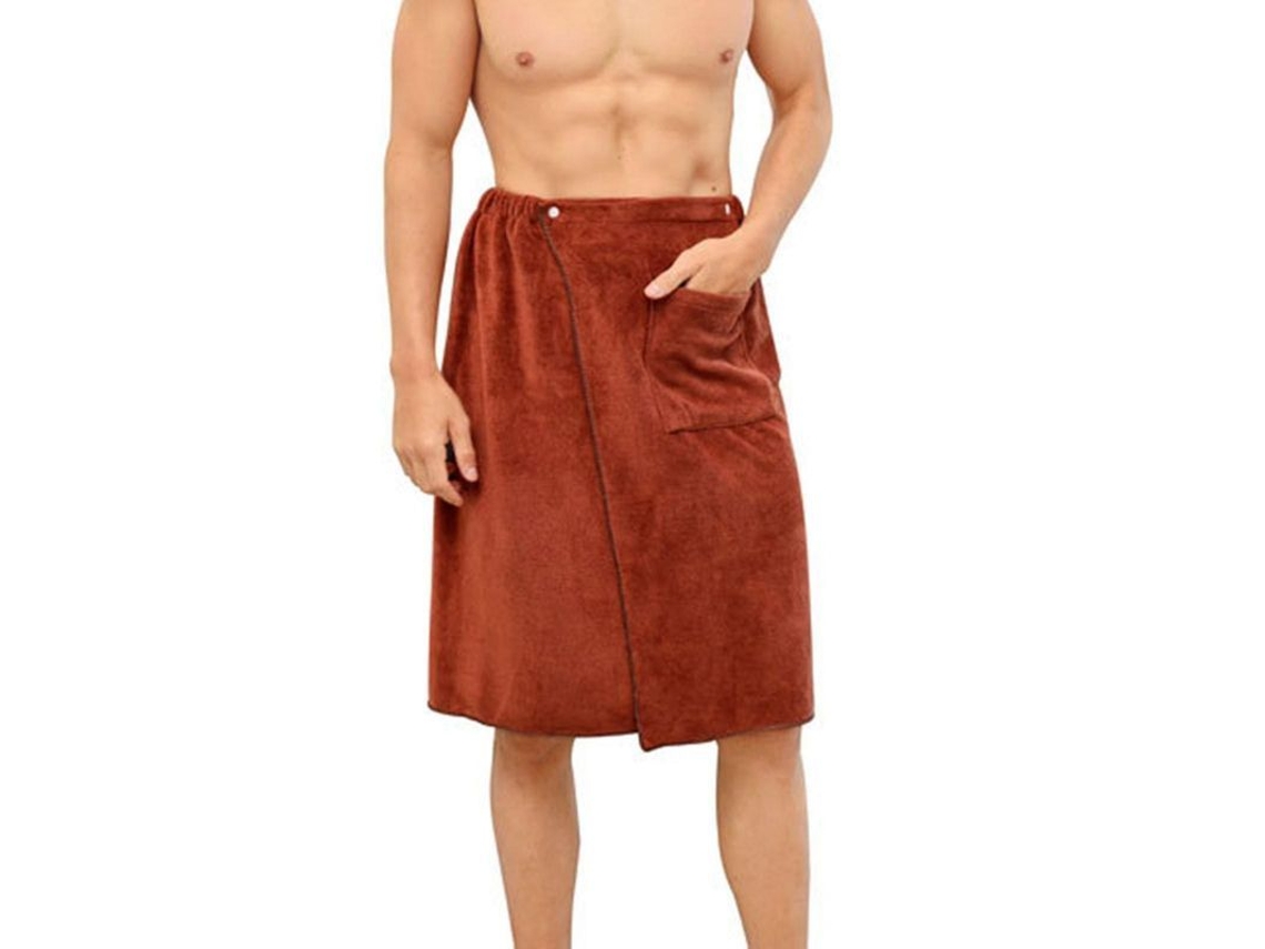 2026-toalla De Body Wrap Para Hombre Sin Pelusas Absorbente Ligera Con Bolsillo Compatible Con Gimnasio Piscina Spa
