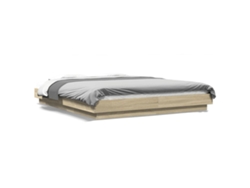 Maison Exclusive - Estructura Cama Con Luces Led Madera Roble Sonoma 150x200 Cm