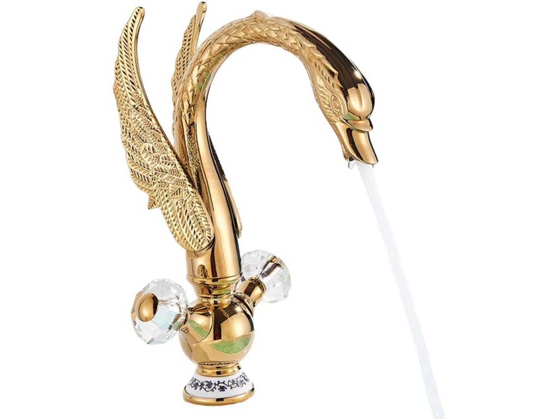 Grifo De Lavabo De Baño Golden Swan Para Montaje En Cubierta