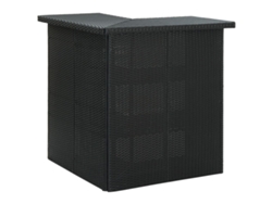 Mesa alta de cocina VIDAXL Negro Poli Ratán (100x50x105 cm)
