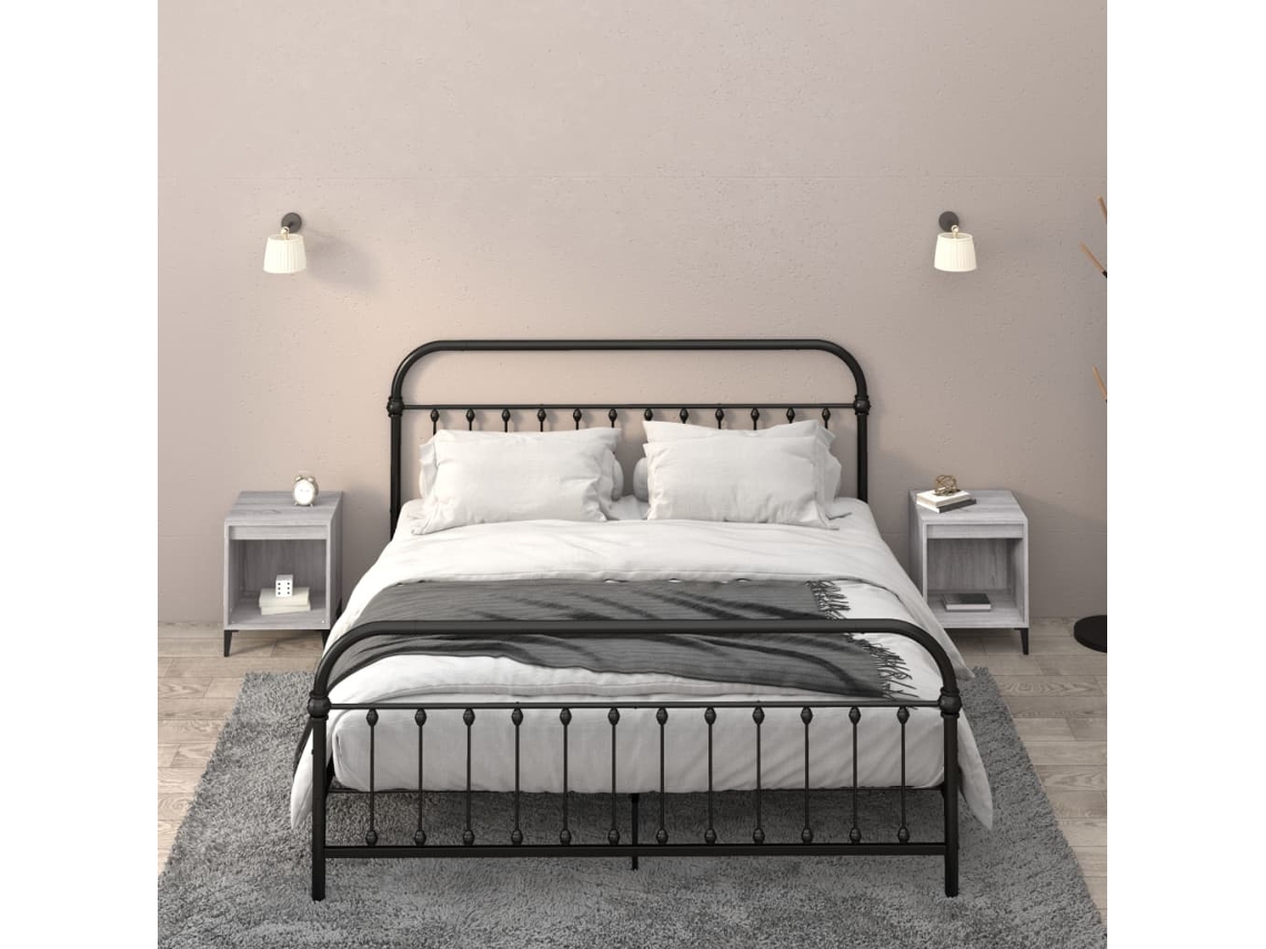 Mesitas de Noche 2 Pzs 40X35X50 Cm Gris Sonoma