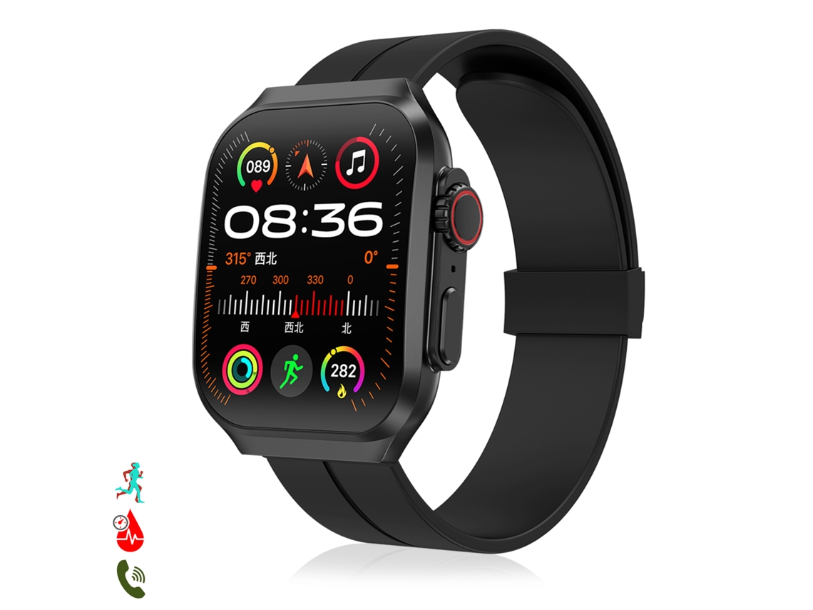 Reloj inteligente Op88. Pantalla curva AMOLED de 1,95 píxeles, llamadas Bluetooth, monitor de salud y corona multifuncional.