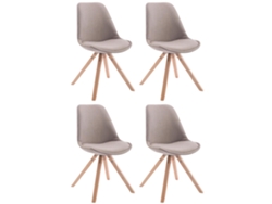 Juego de 4 sillas para invitados Toulouse Square tela gris/natura CLP
