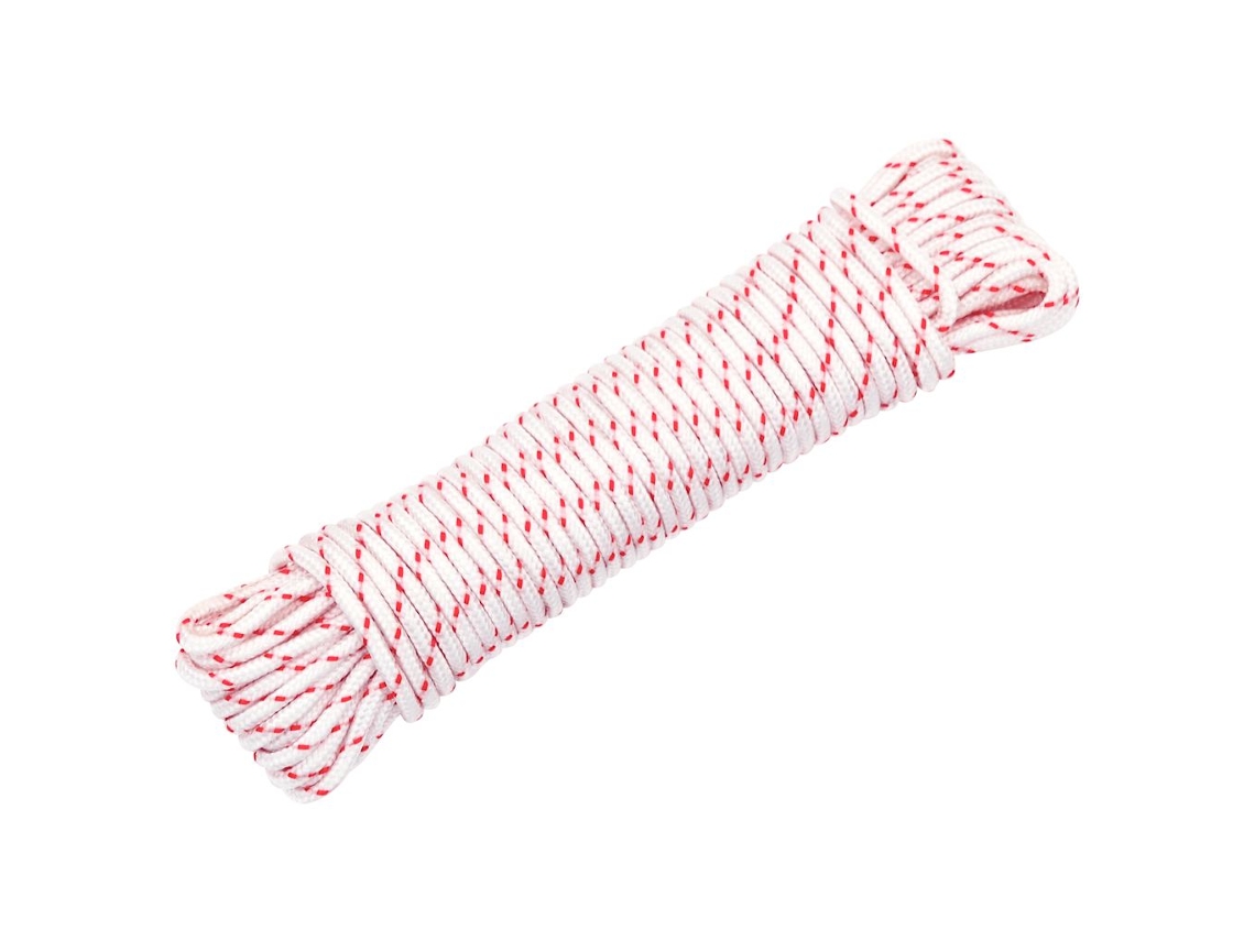 Cordón De Arranque Nailon Blanco Y Rojo Ø3 Mm 10 M