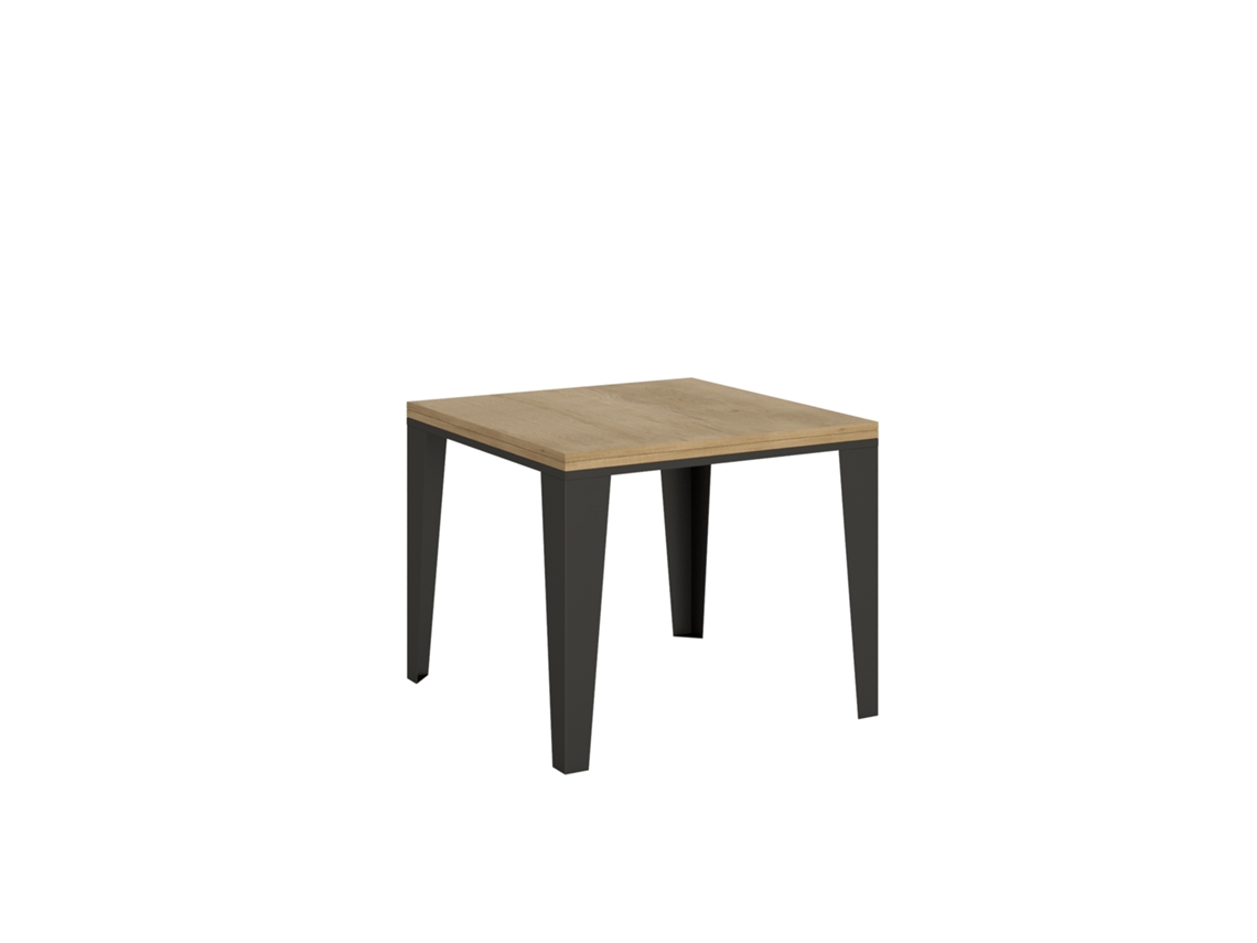 Mesa de Comedor ITAMOBY Flame Libra (90x90/180 - Paneles de Melamina - Roble Natural)