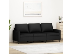 Sofá De 3 Plazas Terciopelo Negro 180 Cm