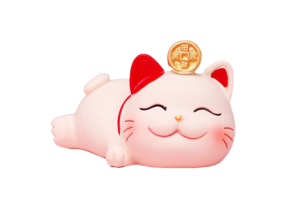 Estatua de gato de la suerte, resina sintética Sj0001 2