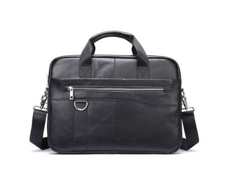 Maletines de cuero genuino para hombres Bolso para computadora portátil Bolso bandolera de viaje de negocios Bolso-8629 Negro