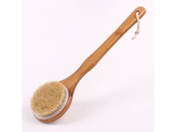 Cepillo Corporal De Bambú Con Mango Largo Y Esponja De Lufa Para Exfoliación Y Masaje En La Ducha.